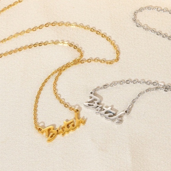 3 For $35 18K Gold Plated “B*tch” Pendant Necklace - Picture 2 of 6